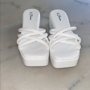 White Strappy Platform Sandals
